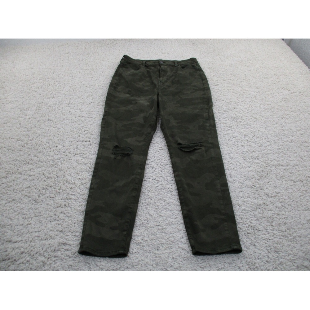 American Eagle Jeans Womens 16 Green Camouflage Military Jegging High Rise A2